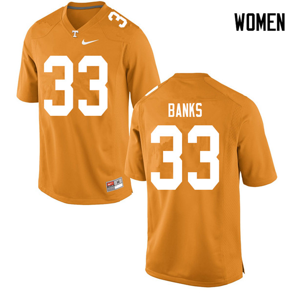 Women #33 Jeremy Banks Tennessee Volunteers College Football Jerseys Sale-Orange